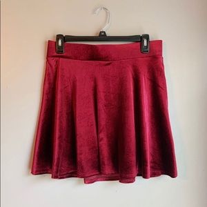 Red Velvet Skater Skirt